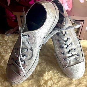 Converse Silver glitter sneakers, size 10